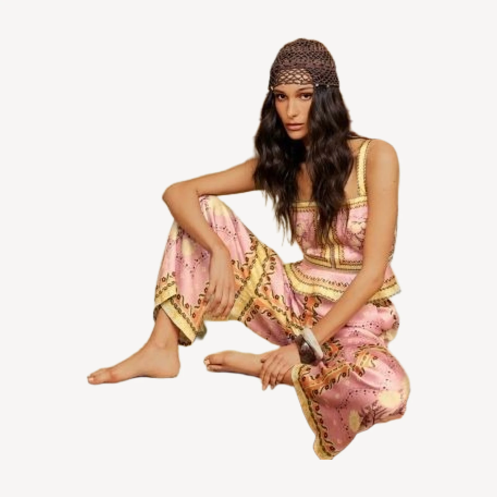 Aqua Designed by Agua Bendita Scarf Print Wide Leg Pants - Exclusive