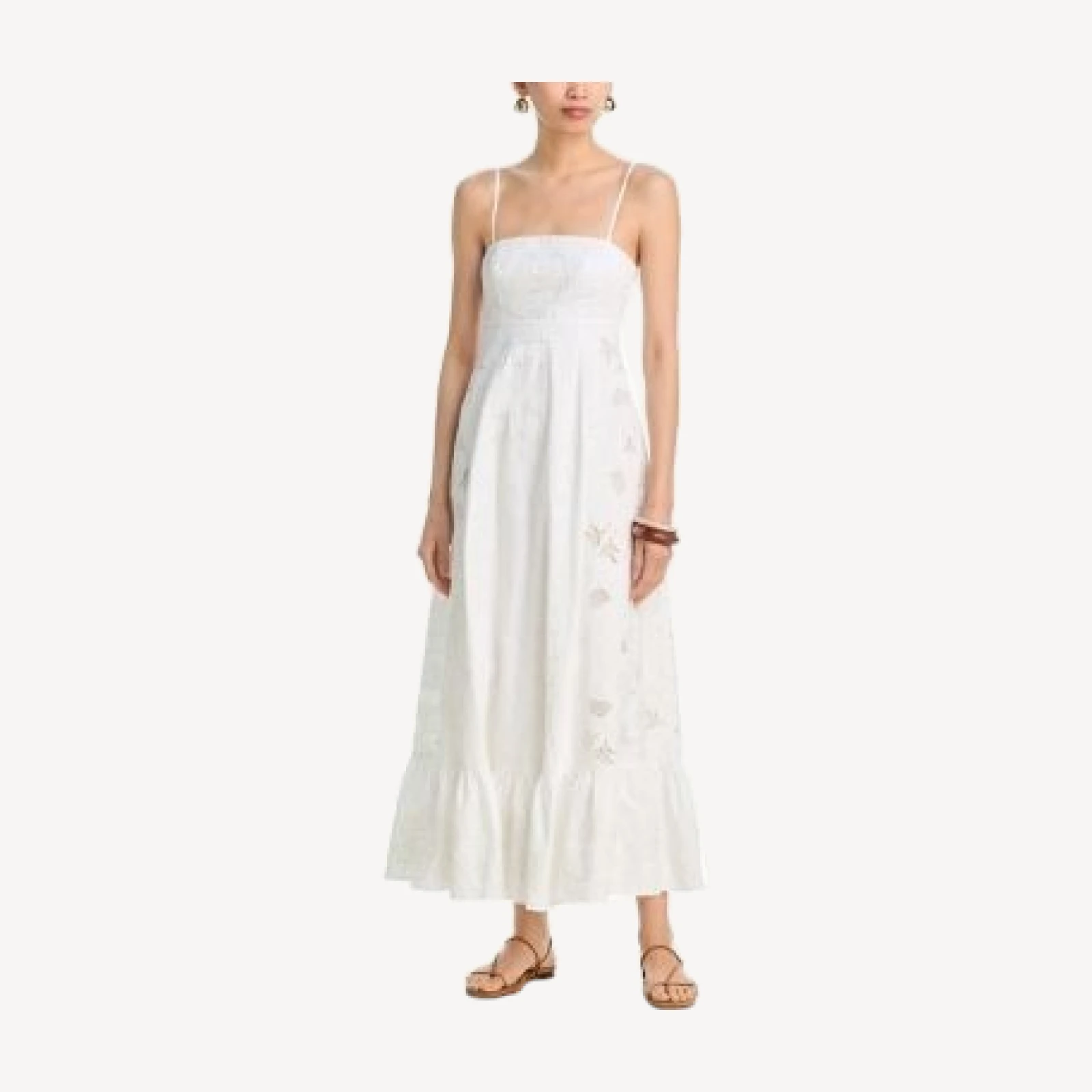 Aqua x Agua Bendita Embroidered Poplin Maxi Dress - Exclusive