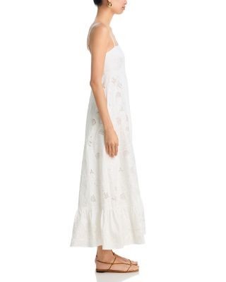 Aqua x Agua Bendita Embroidered Poplin Maxi Dress - Exclusive