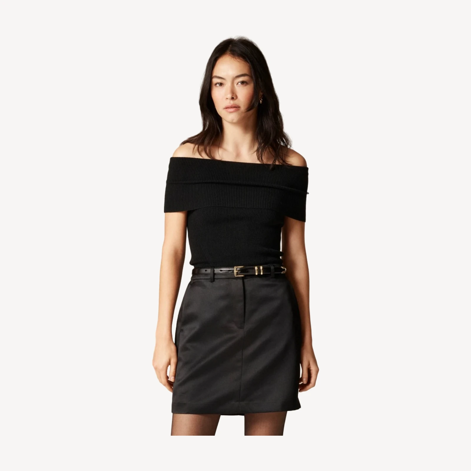Mini trouser skirt in duchesse satin