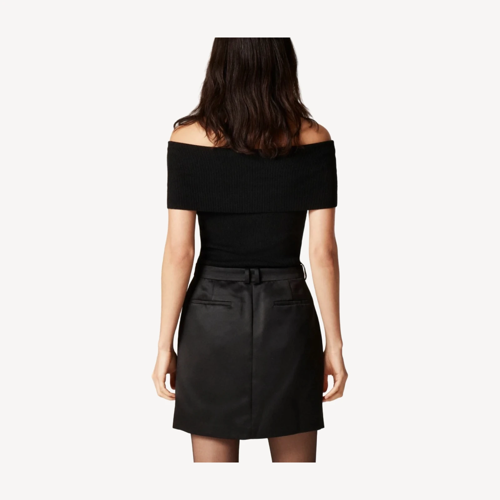 Mini trouser skirt in duchesse satin