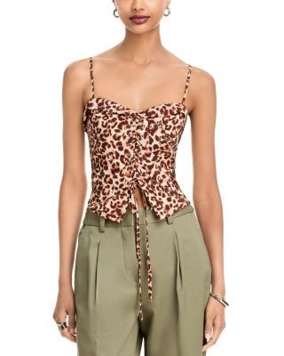 Aqua Animal Eyelet Lace Up Top - Exclusive