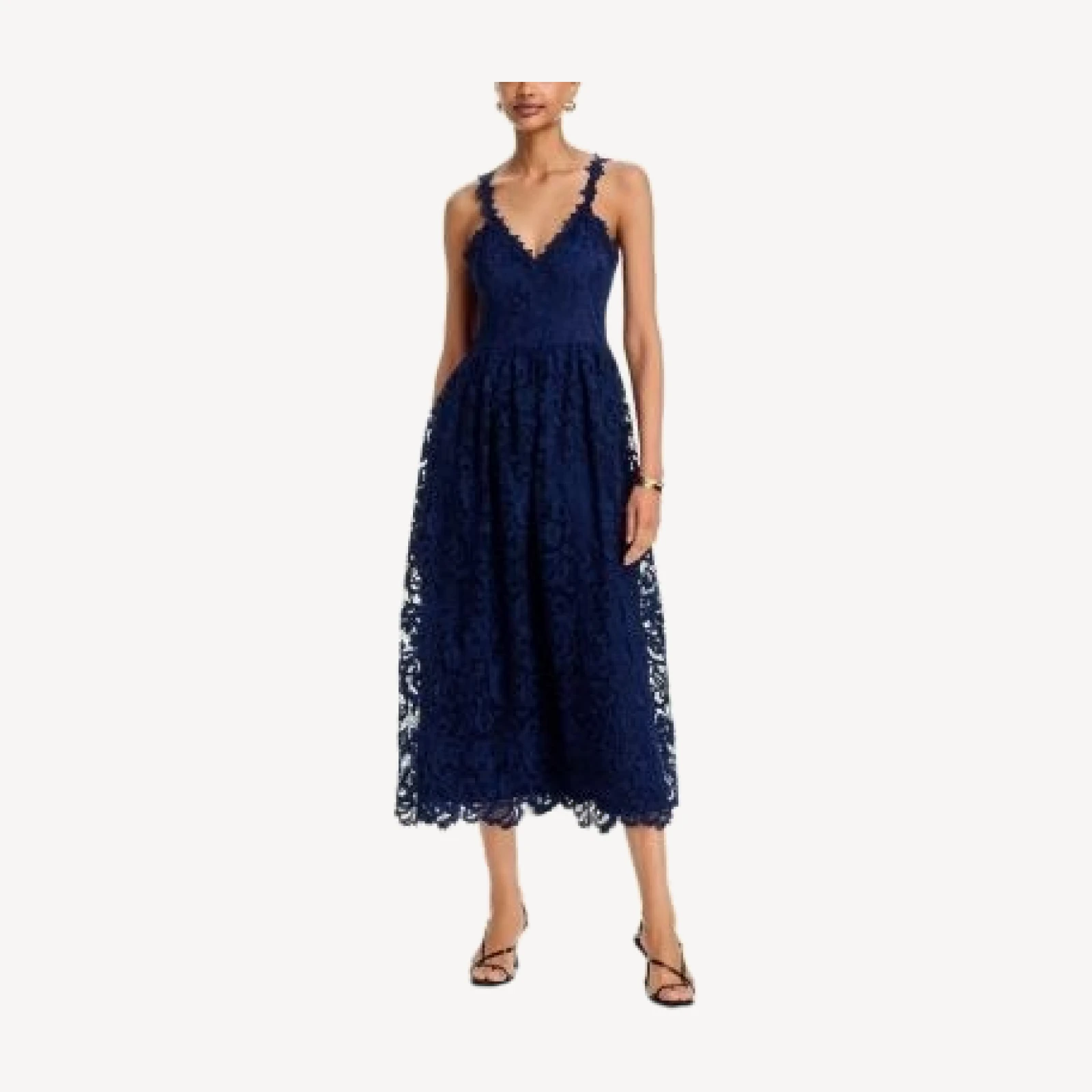Aqua Lace Drop Waist Midi Dress - Exclusive