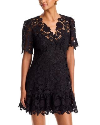 Aqua Lace Flounce Mini Dress - Exclusive