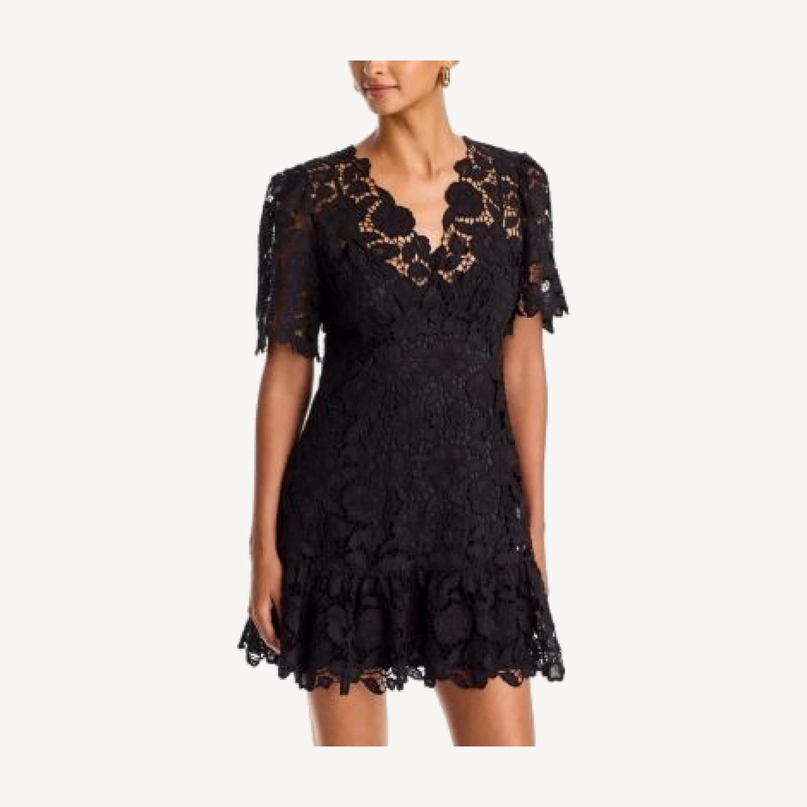 Aqua Lace Flounce Mini Dress - Exclusive