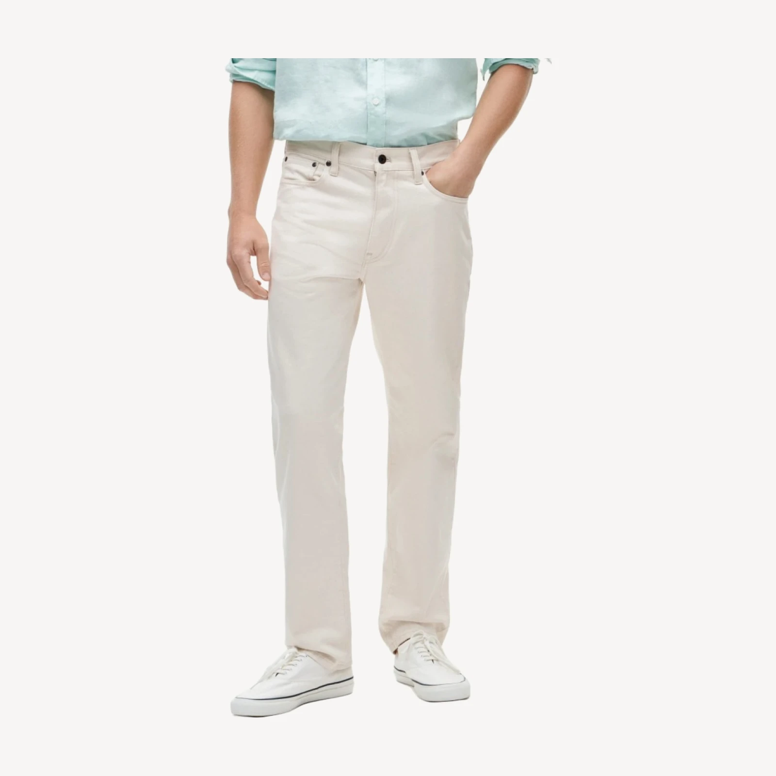 Classic Straight jean in natural seeded denim