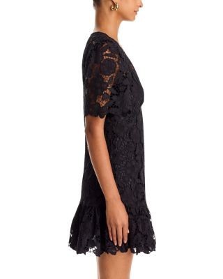 Aqua Lace Flounce Mini Dress - Exclusive