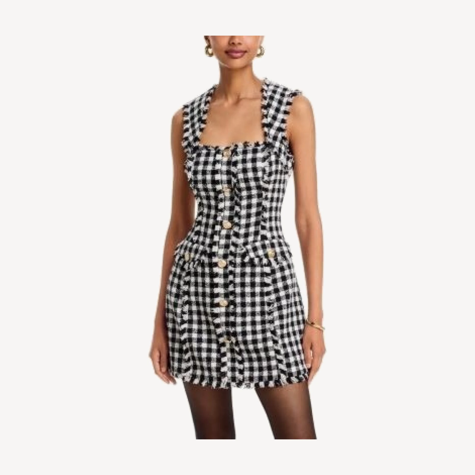 Aqua Tweed Square Neck Mini Dress - Exclusive