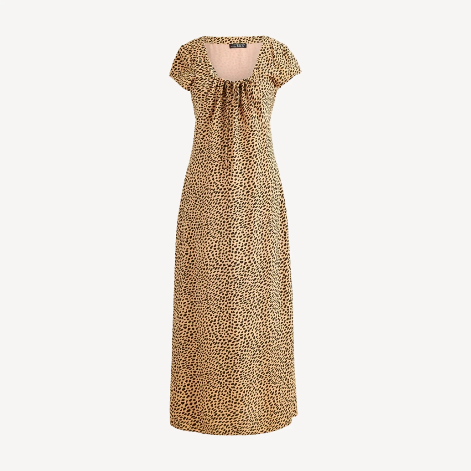 Squareneck slip dress in spot print