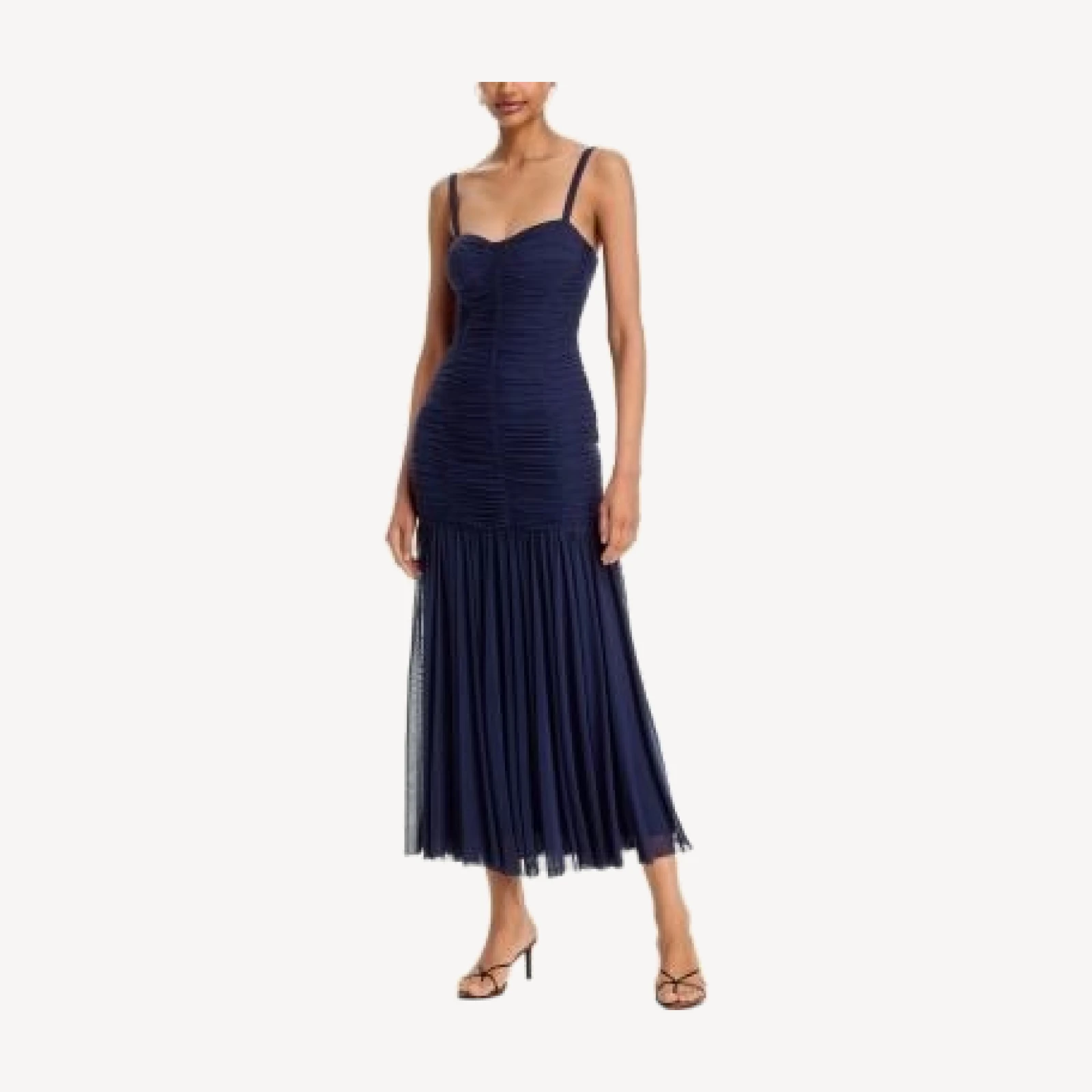 Aqua Bustier Maxi Mesh Dress - Exclusive