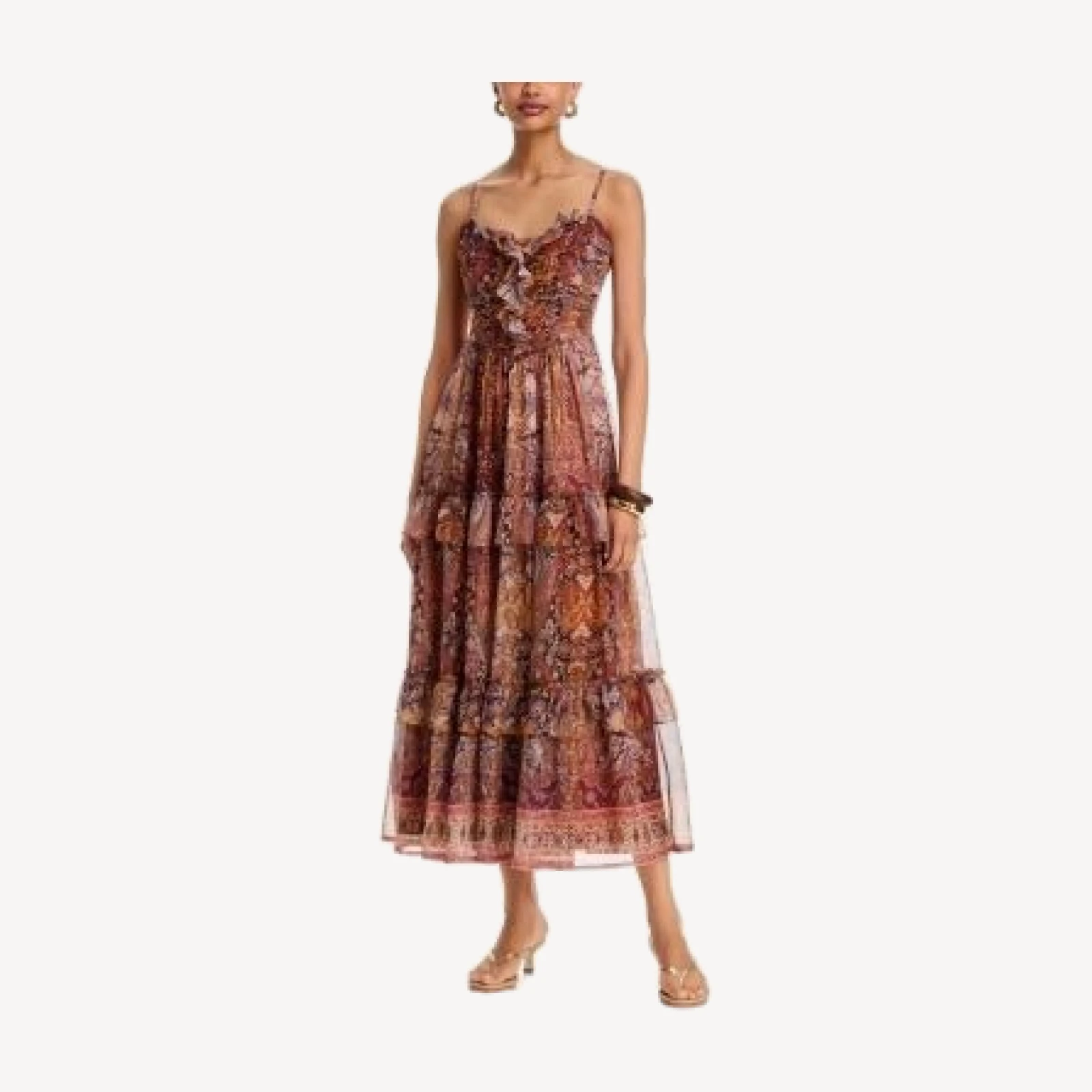 Aqua Paisley Border Midi Dress - Exclusive