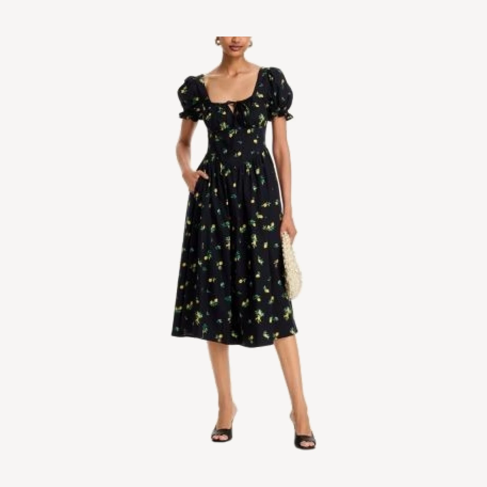 Aqua Lemon Tie Midi Dress - Exclusive