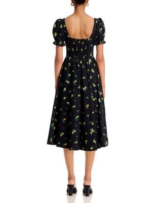 Aqua Lemon Tie Midi Dress - Exclusive