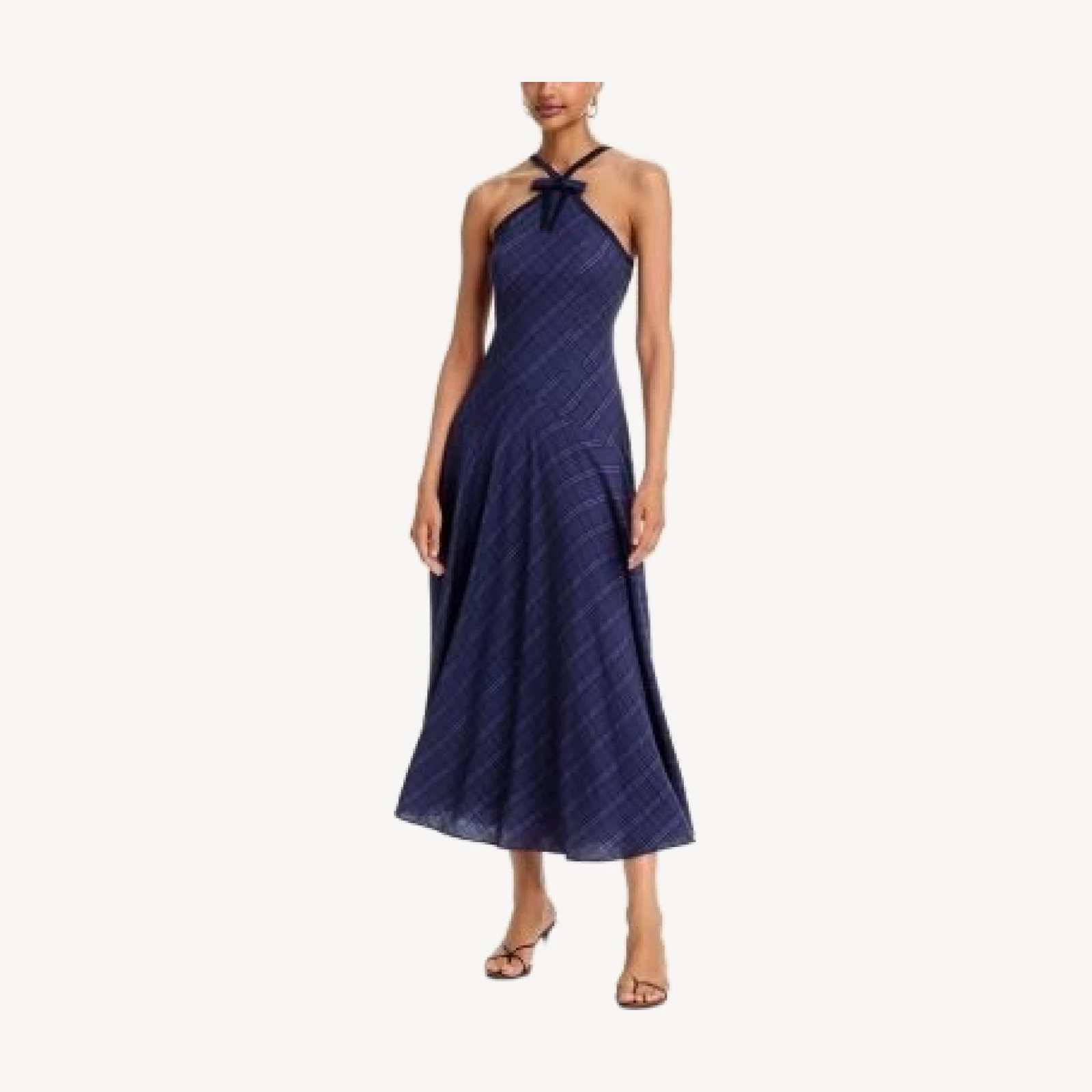 Aqua Plaid Halter Dress - Exclusive