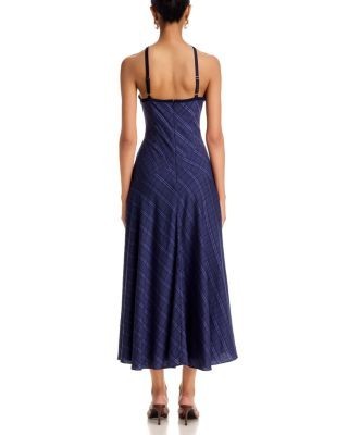 Aqua Plaid Halter Dress - Exclusive