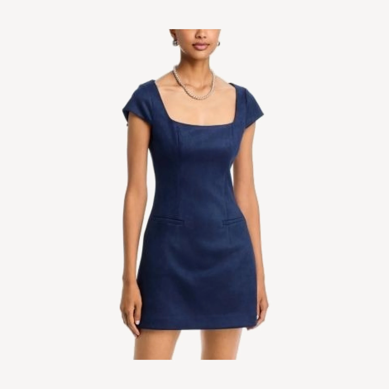Aqua Faux Suede Cap Sleeve Shift Dress - Exclusive