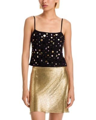 Aqua Paillette Mesh Top - Exclusive