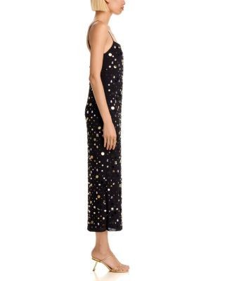 Aqua Paillette Mesh Maxi Dress - Exclusive