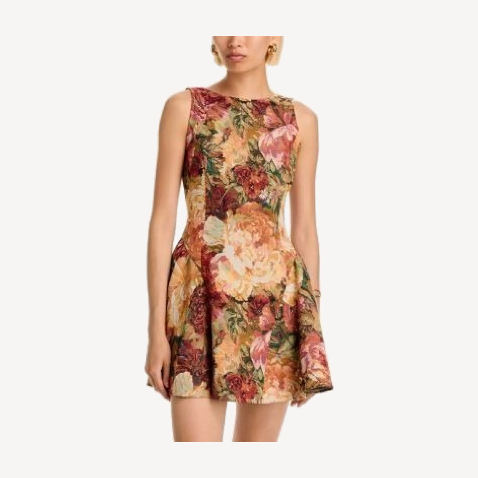 Aqua Floral Brocade Mini Dress - Exclusive