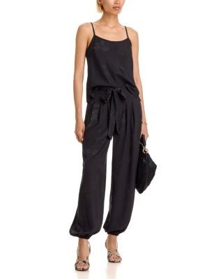 Aqua Floral Jacquard Balloon Pants - Exclusive