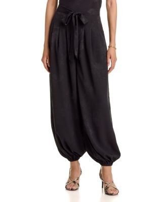 Aqua Floral Jacquard Balloon Pants - Exclusive