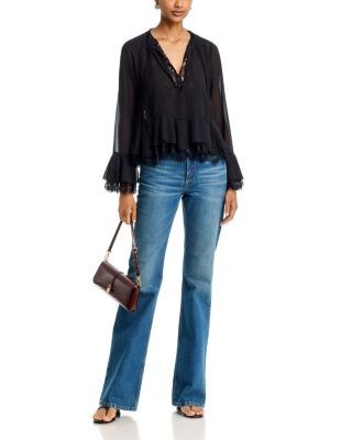 Aqua Lace Layered Long Sleeve Top - Exclusive