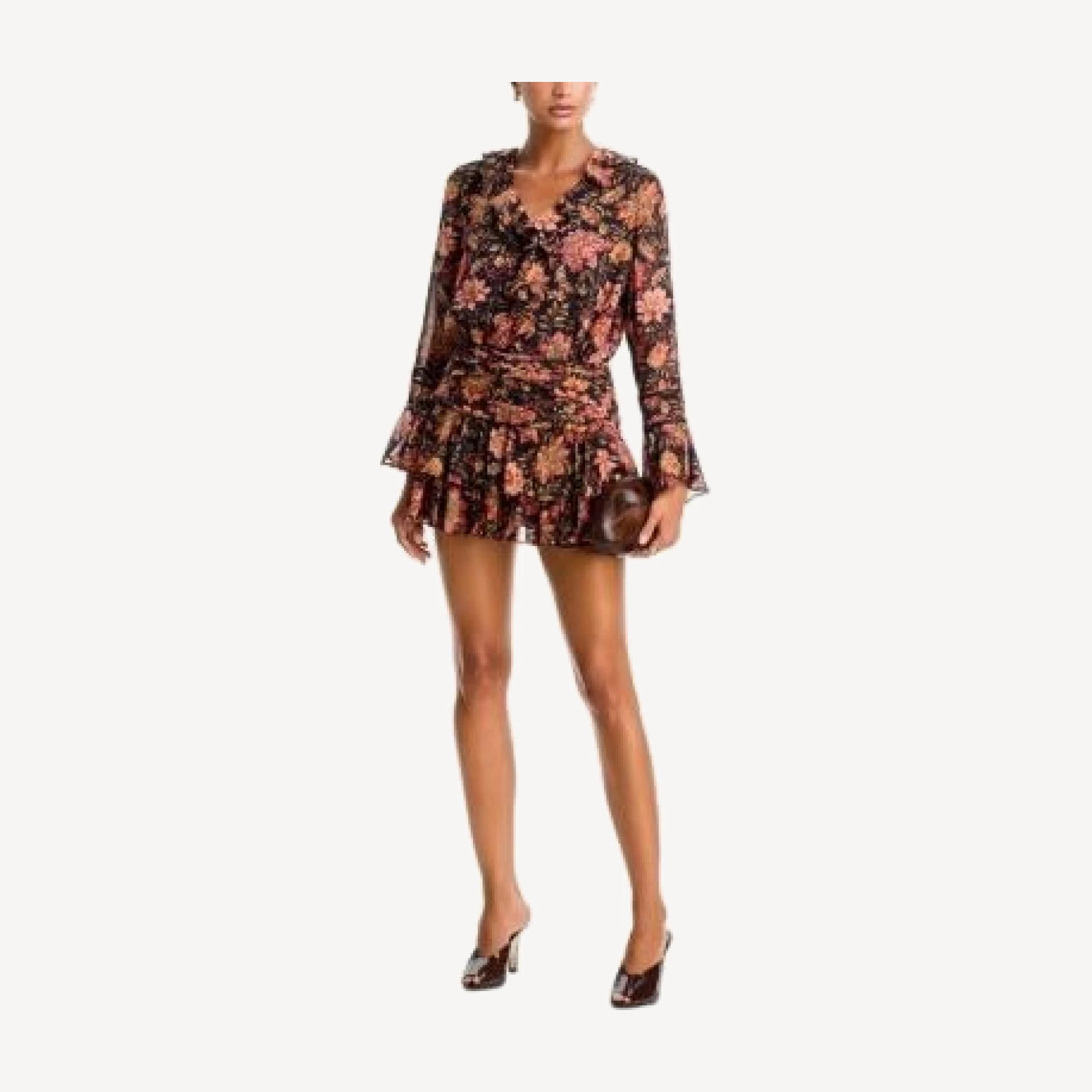 Aqua Floral Print Ruffled Mini Skirt - Exclusive