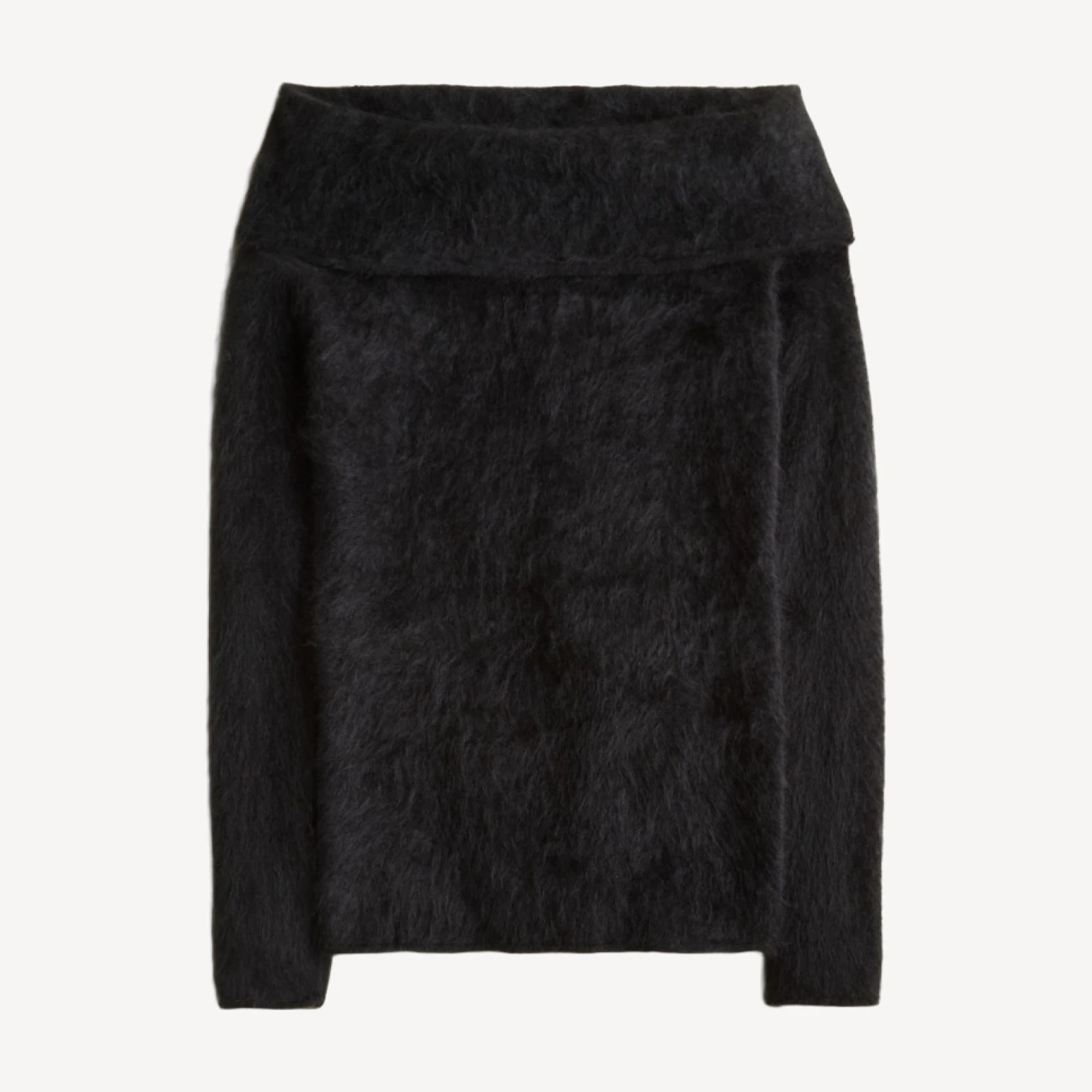 Brushed cashmere foldover sweater