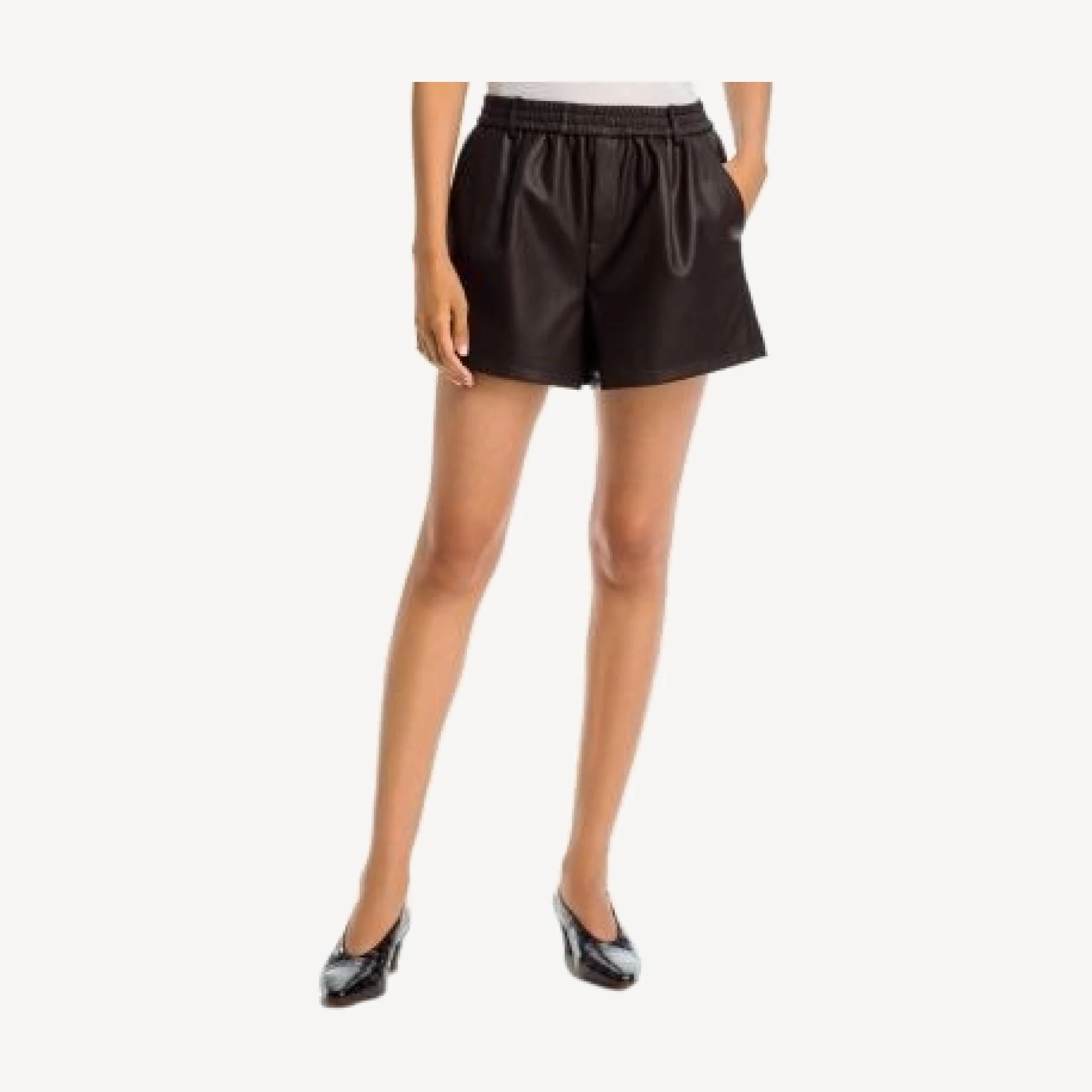 Aqua Faux Leather Shorts - Exclusive