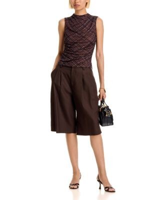 Aqua Plaid Mesh Sleeveless Top - Exclusive
