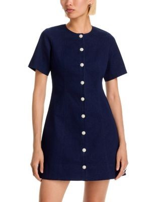 Aqua Denim Short Sleeve Mini Dress - Exclusive