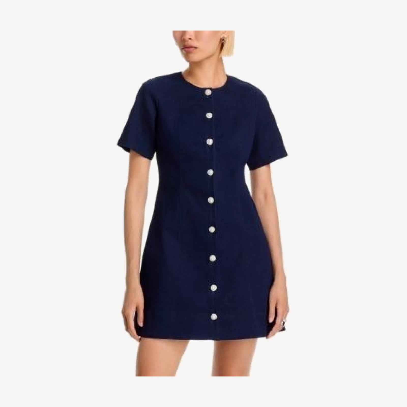 Aqua Denim Short Sleeve Mini Dress - Exclusive