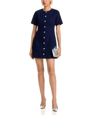 Aqua Denim Short Sleeve Mini Dress - Exclusive