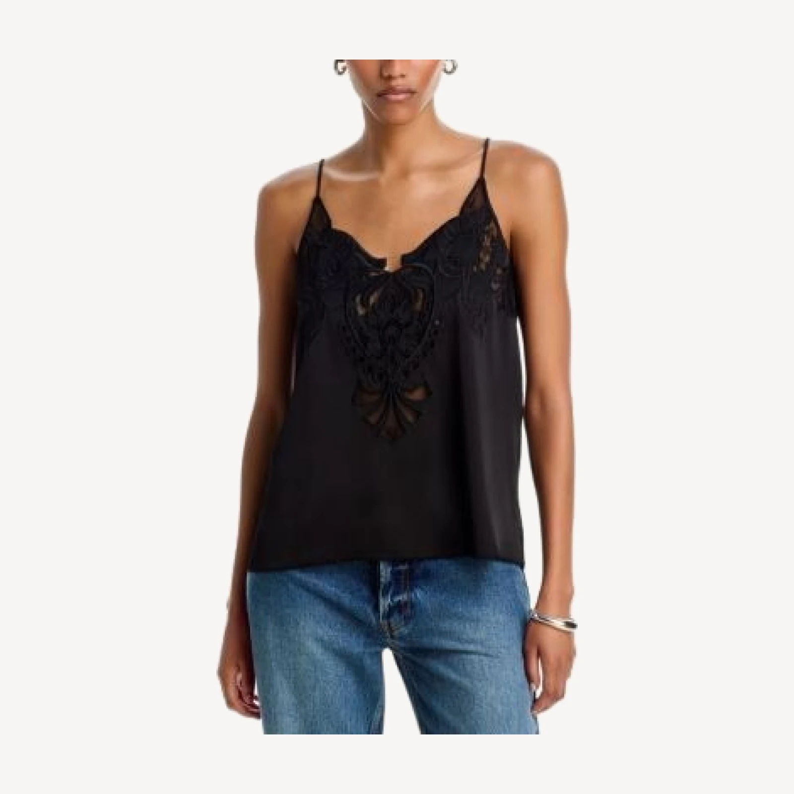 Aqua Lace Satin Inset Camisole - Exclusive