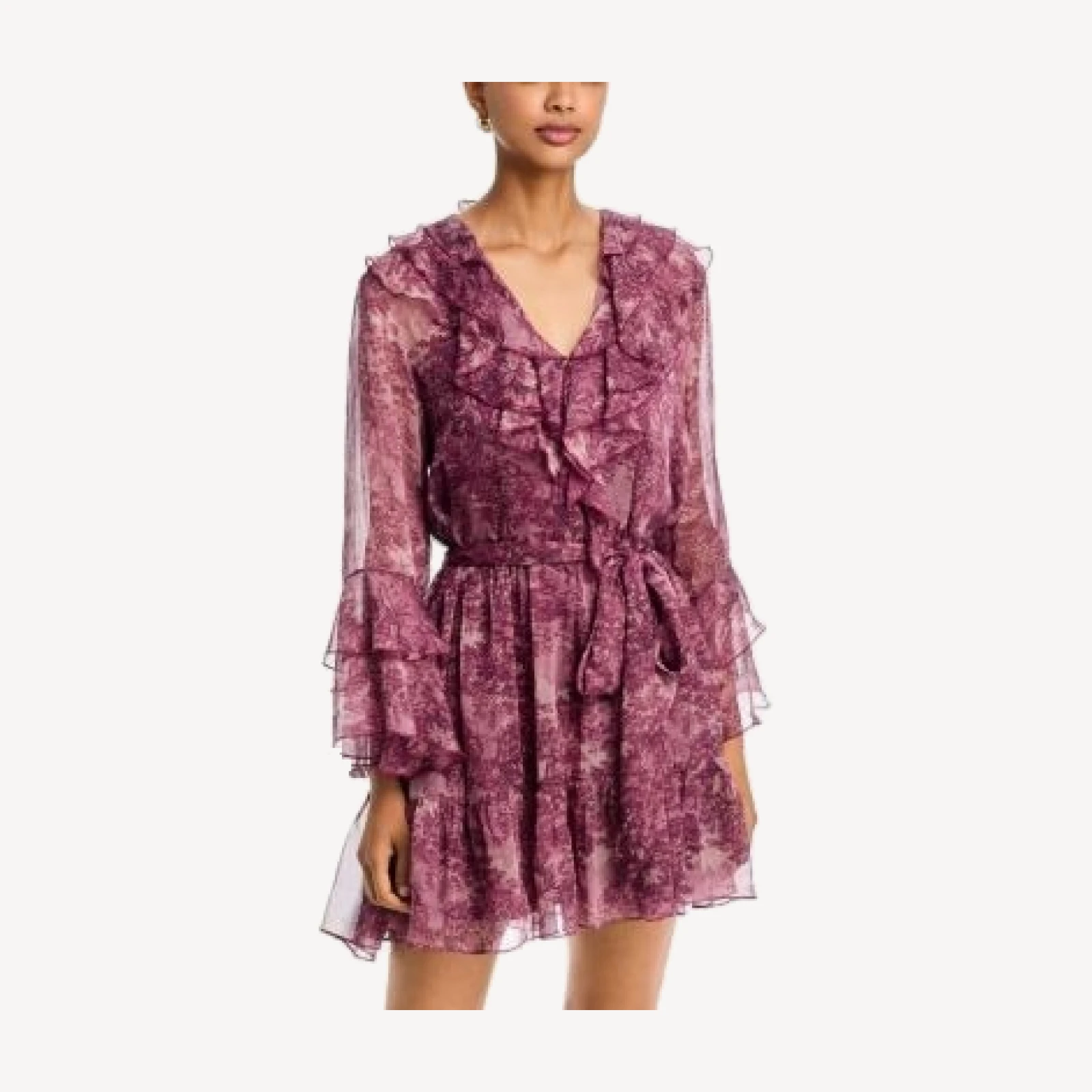 Aqua Ruffle 3/4 Sleeve Mini Dress - Exclusive