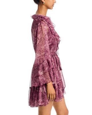 Aqua Ruffle 3/4 Sleeve Mini Dress - Exclusive