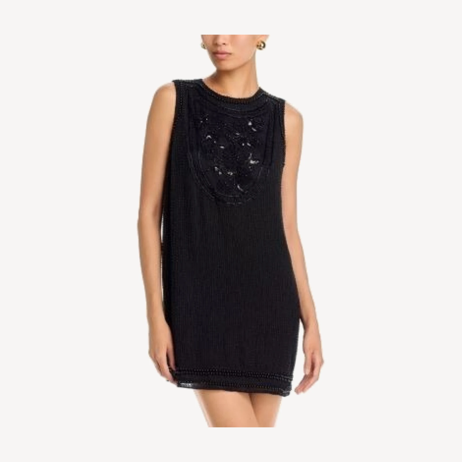 Aqua Beaded Mini Shift Dress - Exclusive