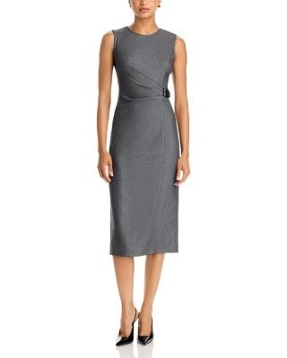Aqua Pinstripe Sleeveless Midi Dress - Exclusive