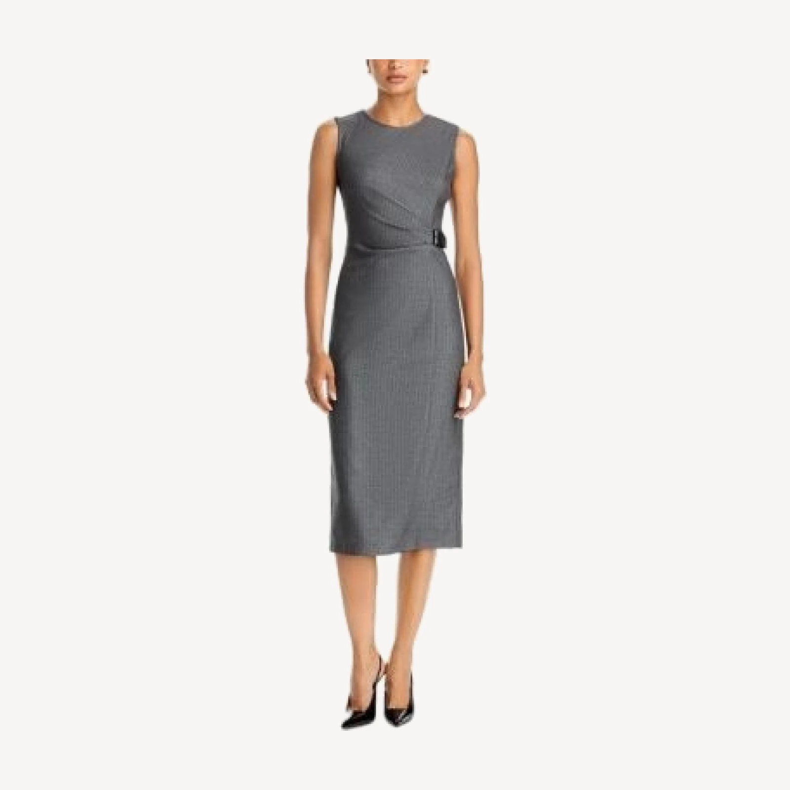 Aqua Pinstripe Sleeveless Midi Dress - Exclusive