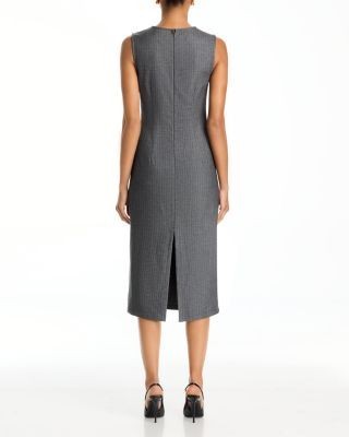 Aqua Pinstripe Sleeveless Midi Dress - Exclusive
