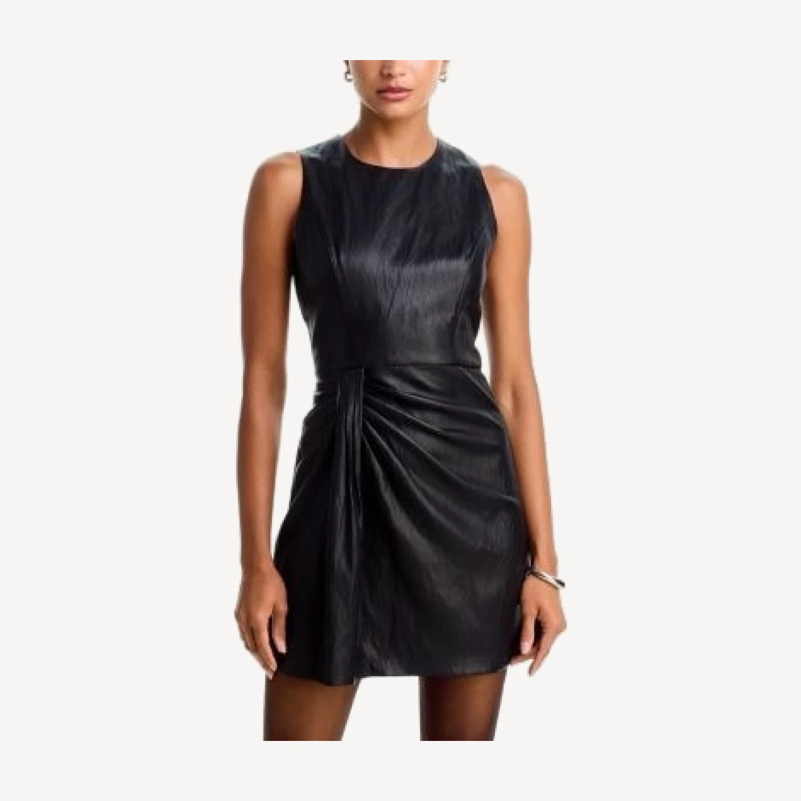 Aqua Faux Leather Sleeveless Mini Dress - Exclusive