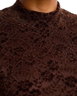 Aqua Velvet Lace Long Sleeve Top - Exclusive