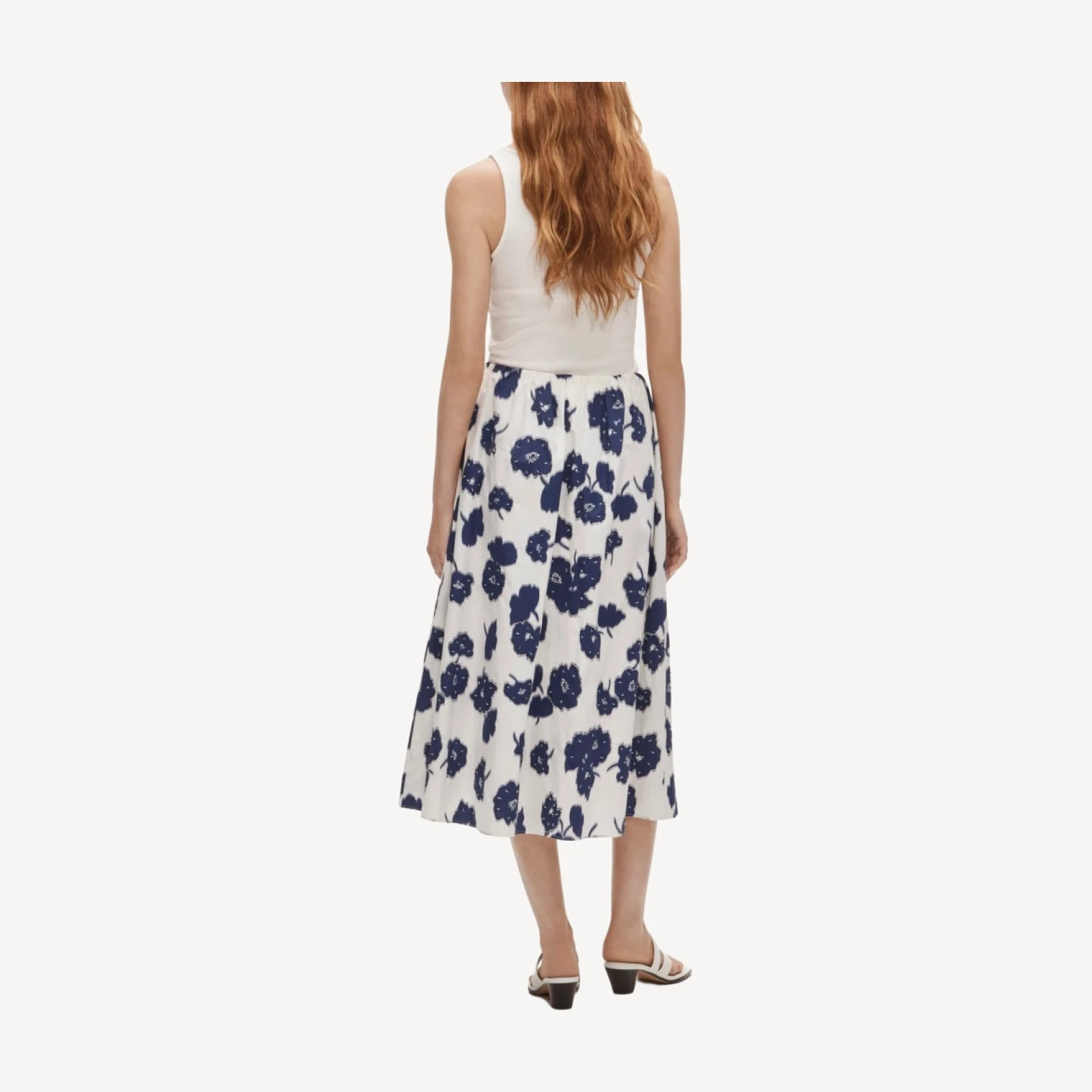 Beckett embellished midi skirt in blurred floral print