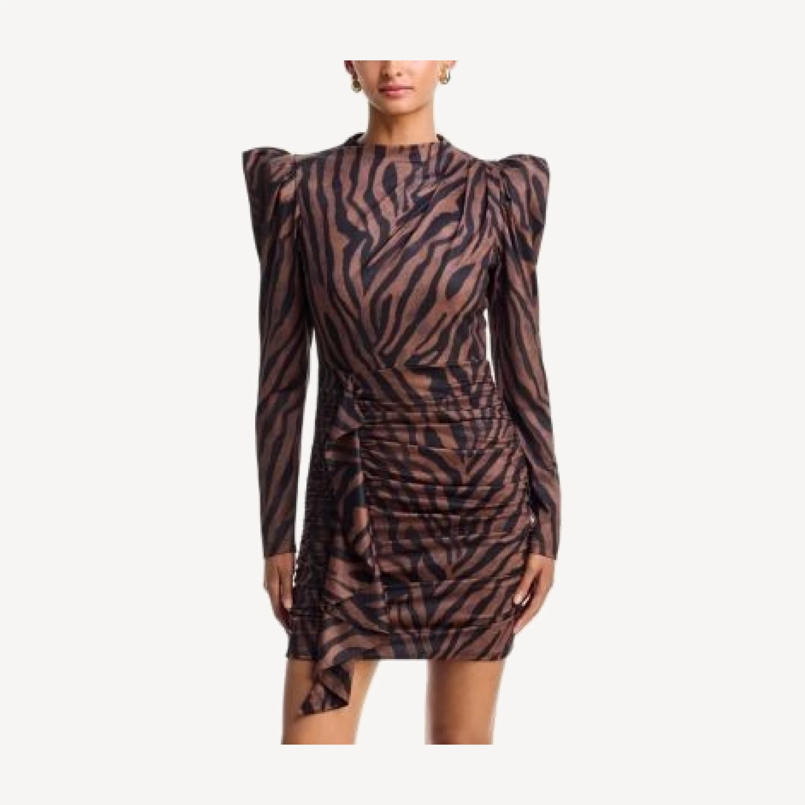 Aqua Ziger Puffed Shoulder Mini Dress - Exclusive