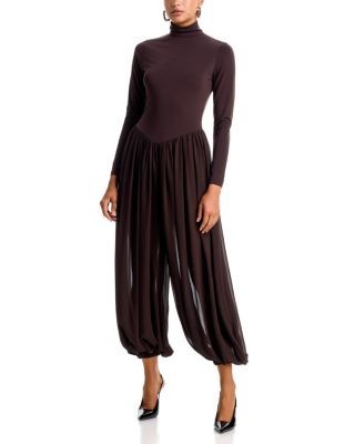 Aqua Long Sleeve Balloon Jumpsuit - Exclusive
