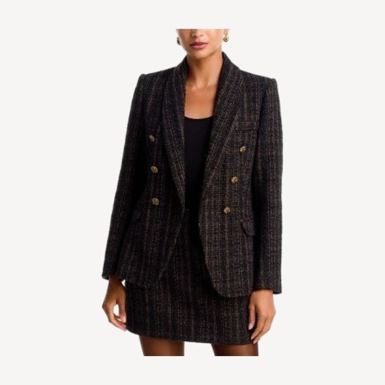 Aqua Cutaway Double Breasted Tweed Jacket - Exclusive