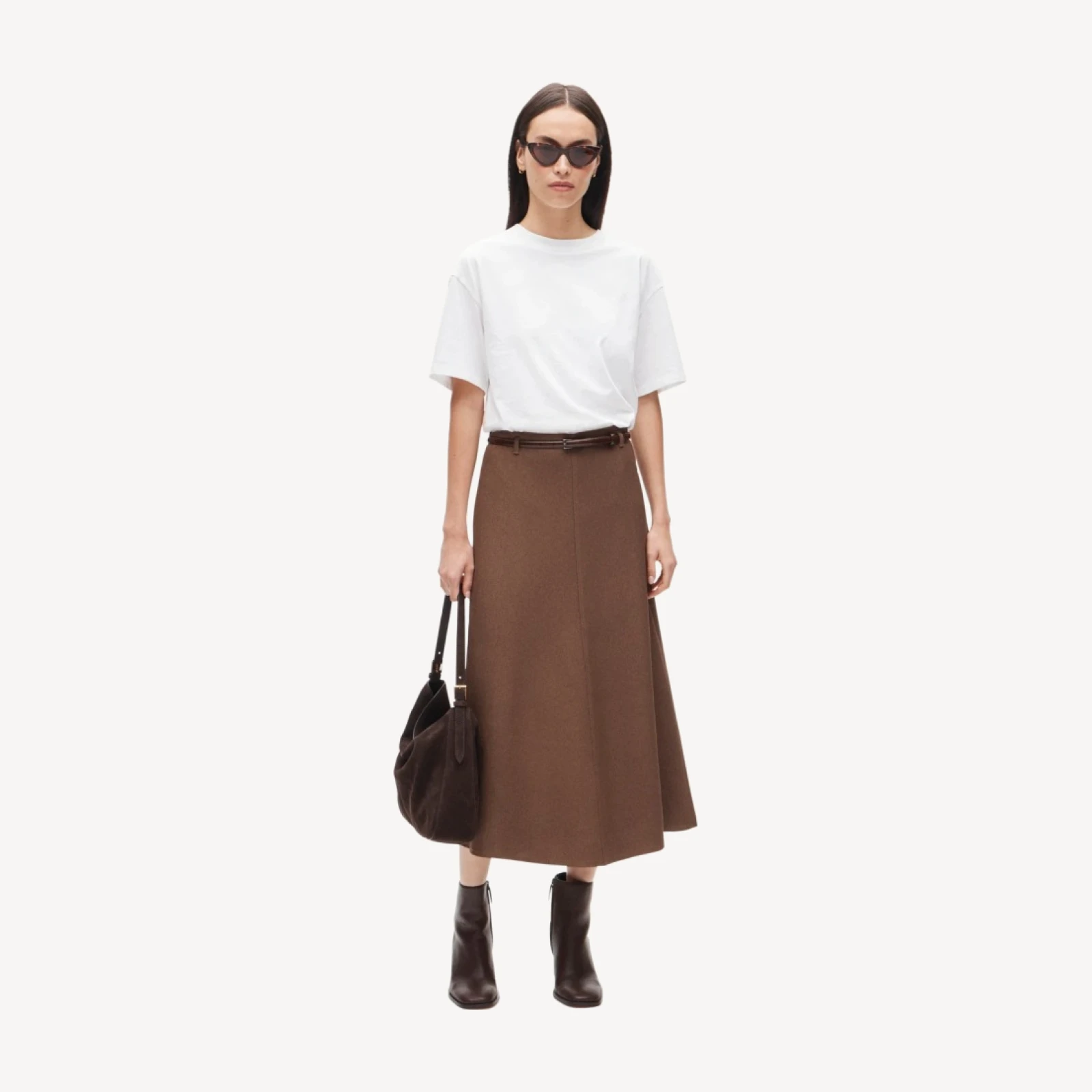 A-line skirt in bouclé