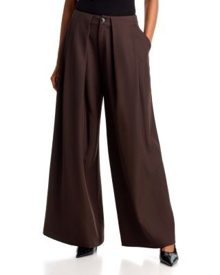 Aqua Pleated Wide Leg Pants - Exclusive