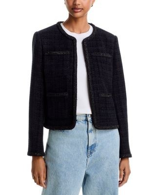 Aqua Chenille Tweed Four Pocket Jacket - Exclusive