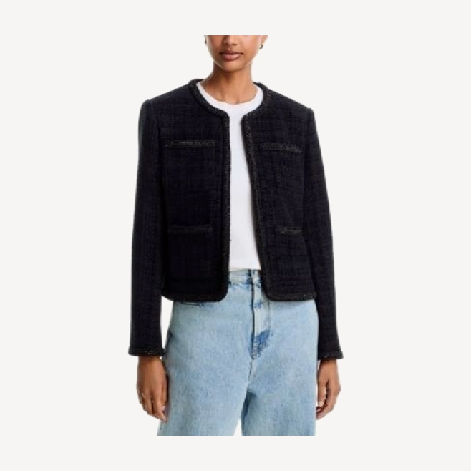 Aqua Chenille Tweed Four Pocket Jacket - Exclusive